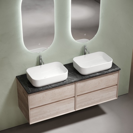 Столешница для ванной комнаты  SANCOS Black Sky 1400х460 c отверстием под смеситель, TT140A1X